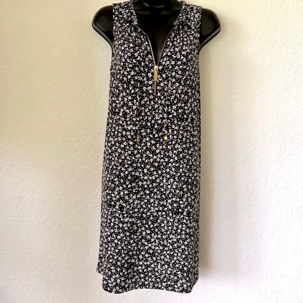 MICHAEL KORS Dress Knee length‎ XS Ditzy Floral Dark Slinky Stretchy Packable